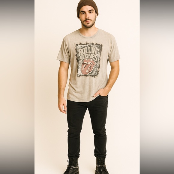 the Rolling Stones Other - Rolling Stones Graphic Band Tee by Next Level Apparel Size L Gray Vintage Wash 🎸